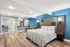 Studio, 1 King Bed, Non Smoking | 1 bedroom, desk, blackout curtains, iron/ironing board