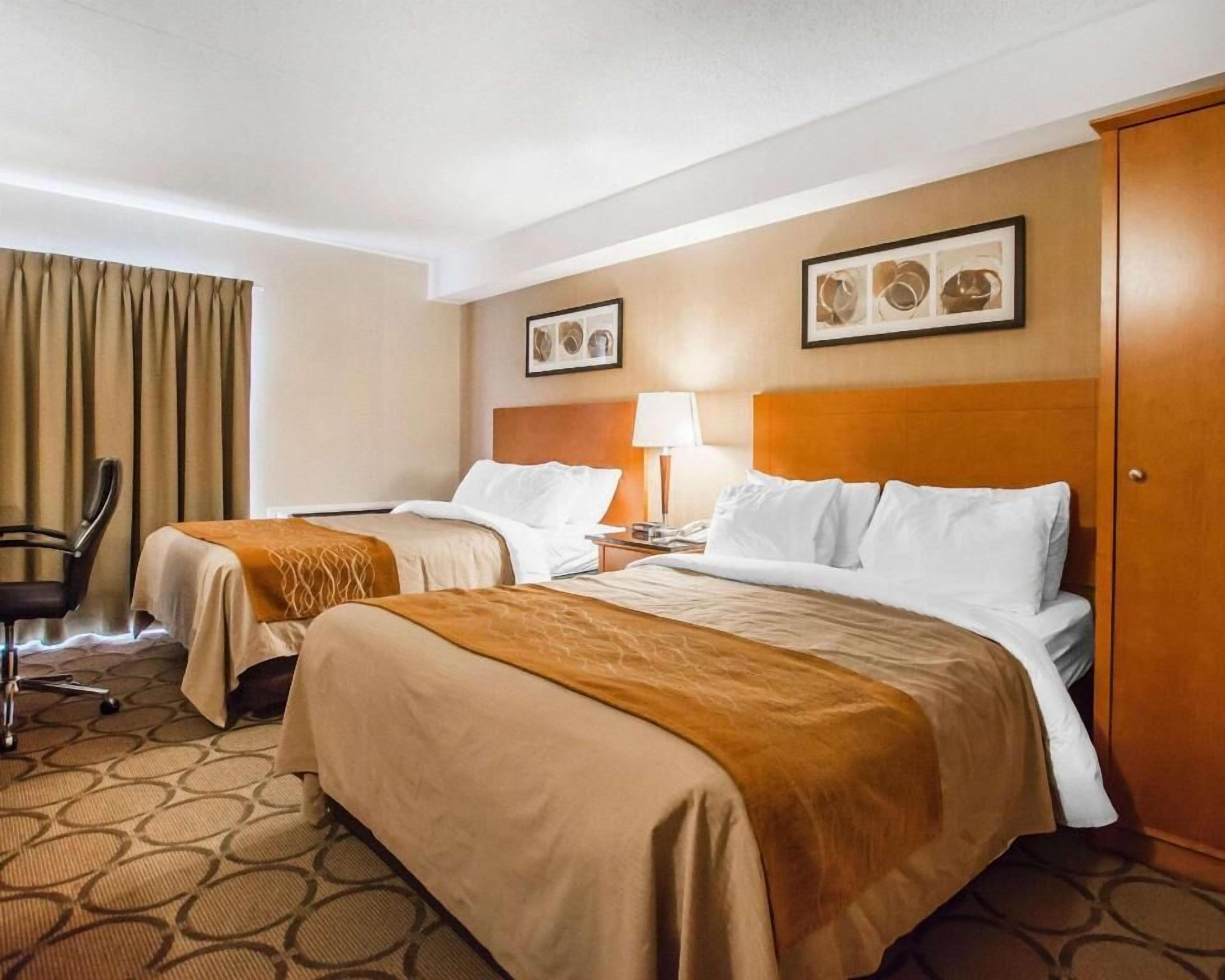 Premium bedding, desk, blackout curtains, iron/ironing board