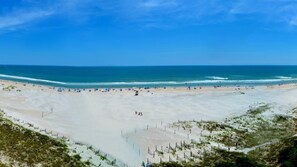 On the beach, beach towels, beach volleyball, beach bar