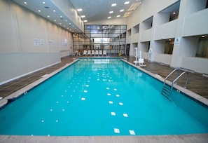 Indoor pool, open 9 AM to 11:00 PM, sun loungers