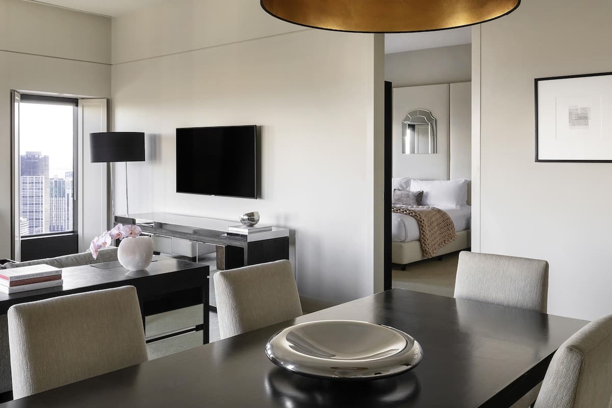 Ambassador King Suite Club Sofitel with Corner Bay Views | Premium bedding, pillowtop beds, minibar, in-room safe