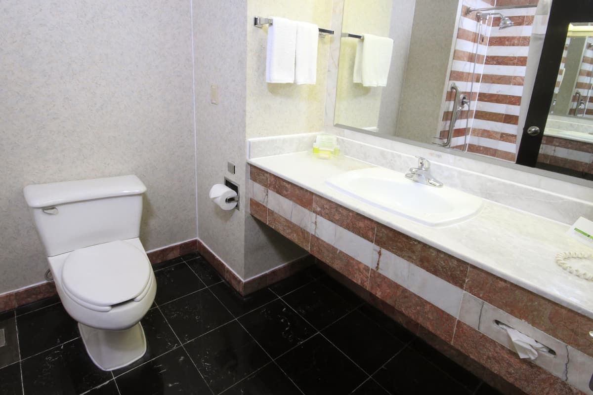 Free toiletries, hair dryer, towels