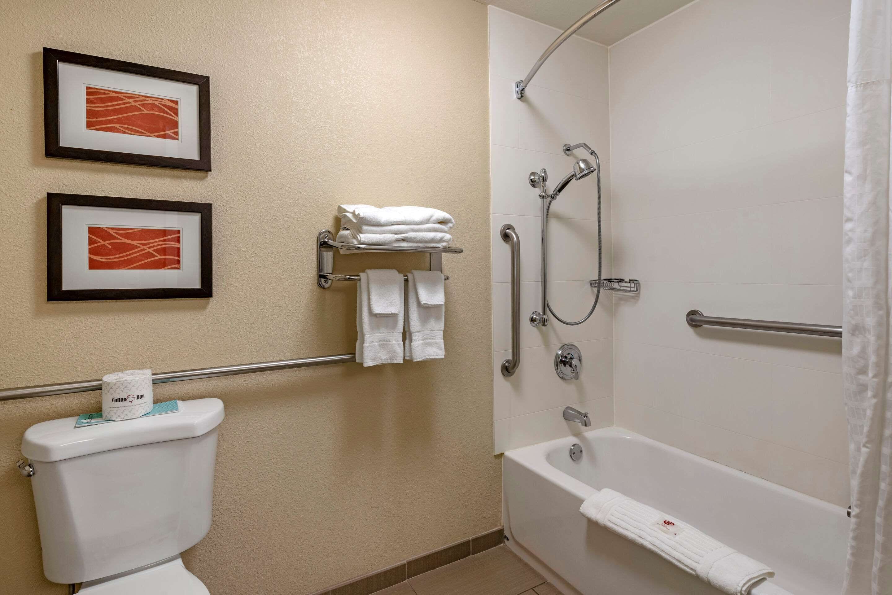 room, 1 king bed, accessible, non smoking | bathroom | combined shower/bathtub, free toiletries, hair dryer, towels