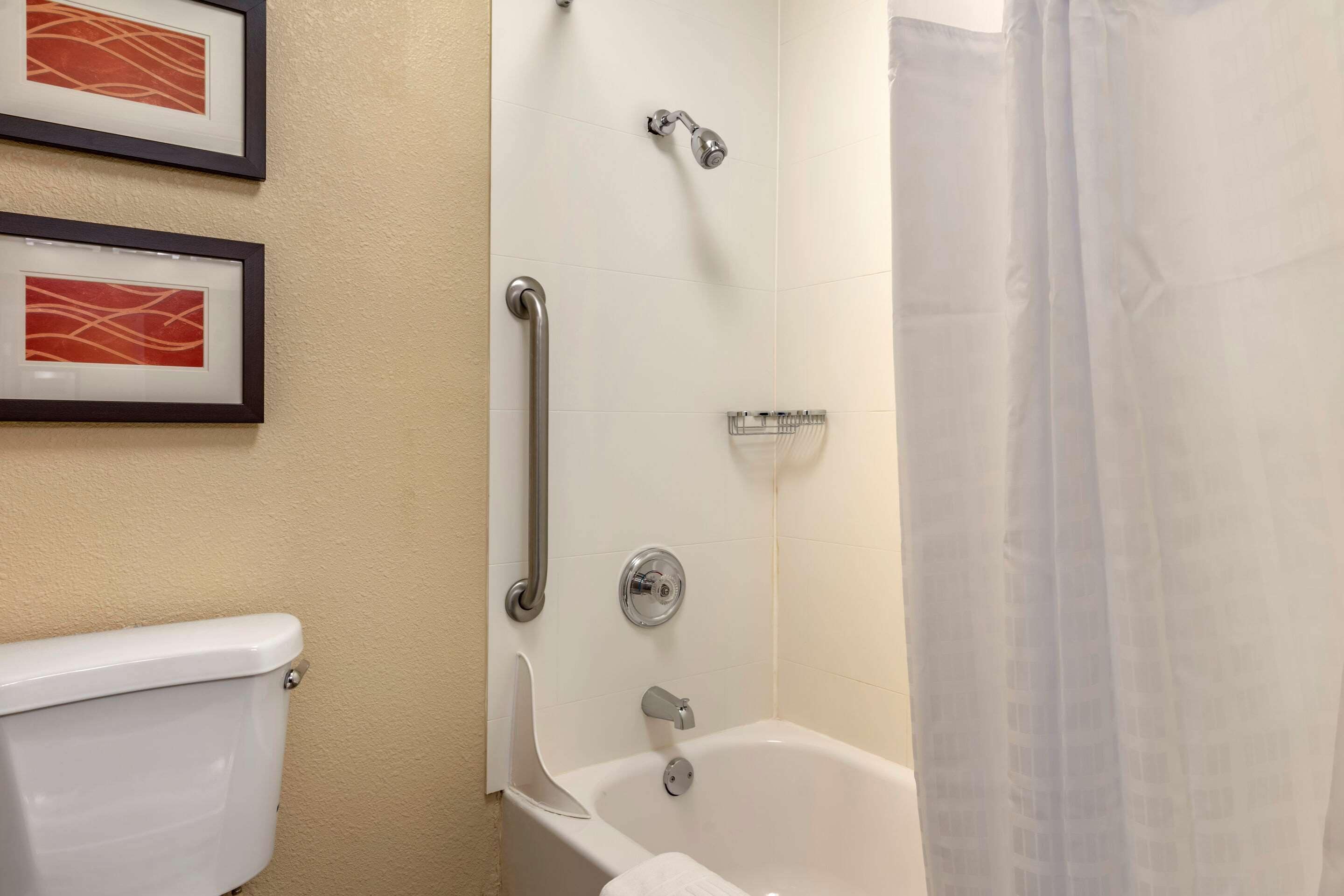 standard room, 1 king bed | bathroom | combined shower/bathtub, free toiletries, hair dryer, towels