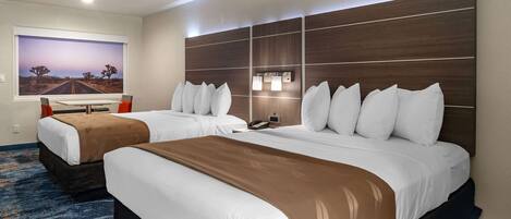 Standard Room, 2 Queen Beds, Non Smoking | Down comforters, blackout drapes, iron/ironing board, free WiFi