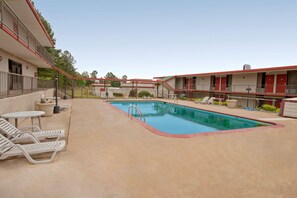 Outdoor pool, pool loungers