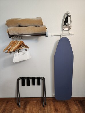 Individually furnished, desk, laptop workspace, blackout drapes
