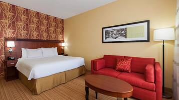 Hypo-allergenic bedding, desk, blackout drapes, iron/ironing board