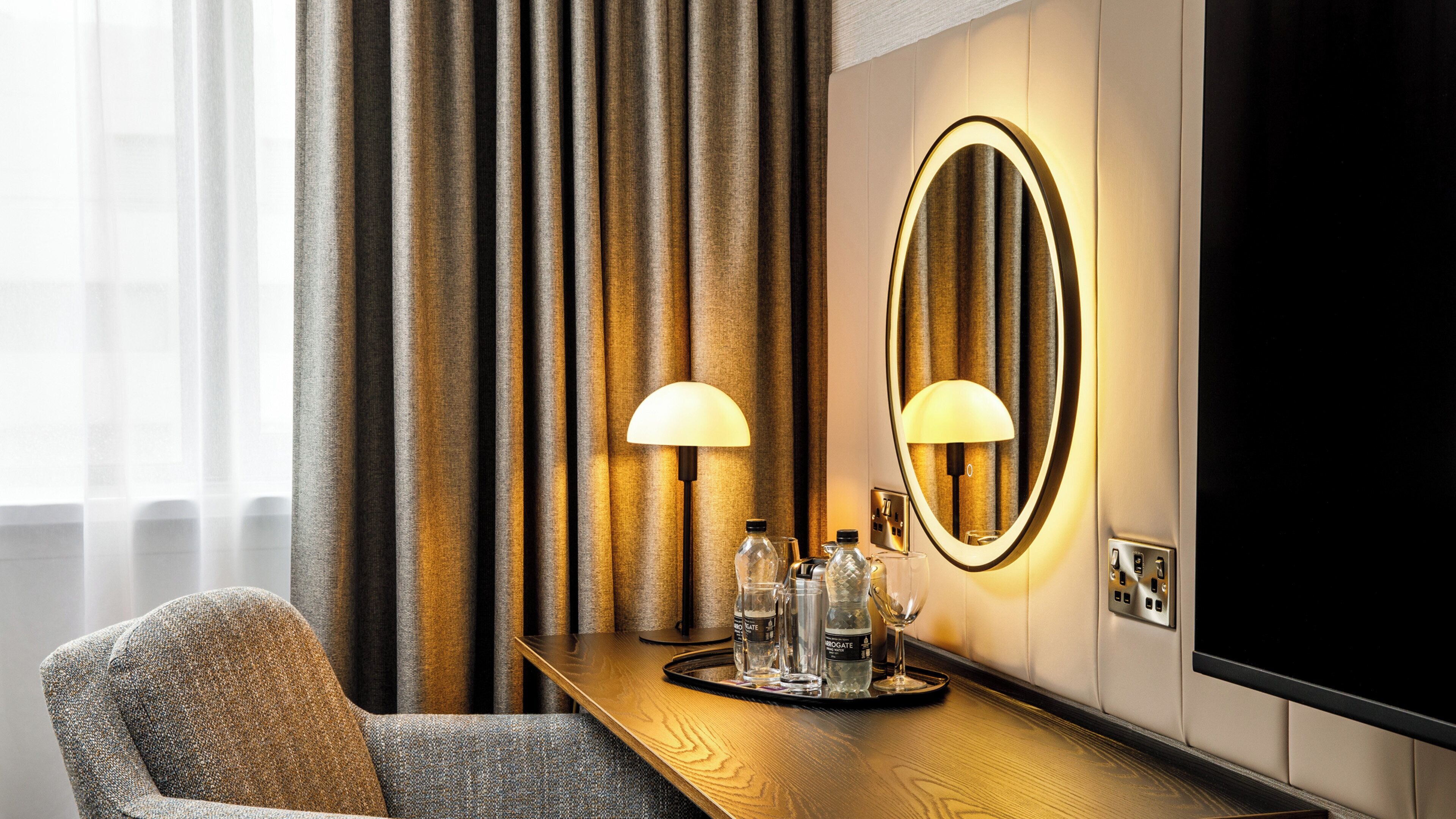 In-room safe, desk, laptop workspace, iron/ironing board