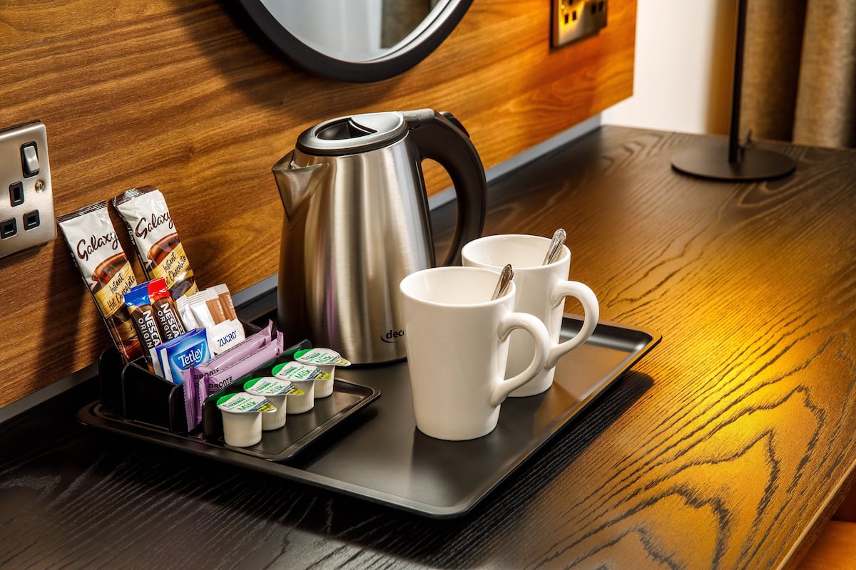 In-room safe, desk, laptop workspace, iron/ironing board