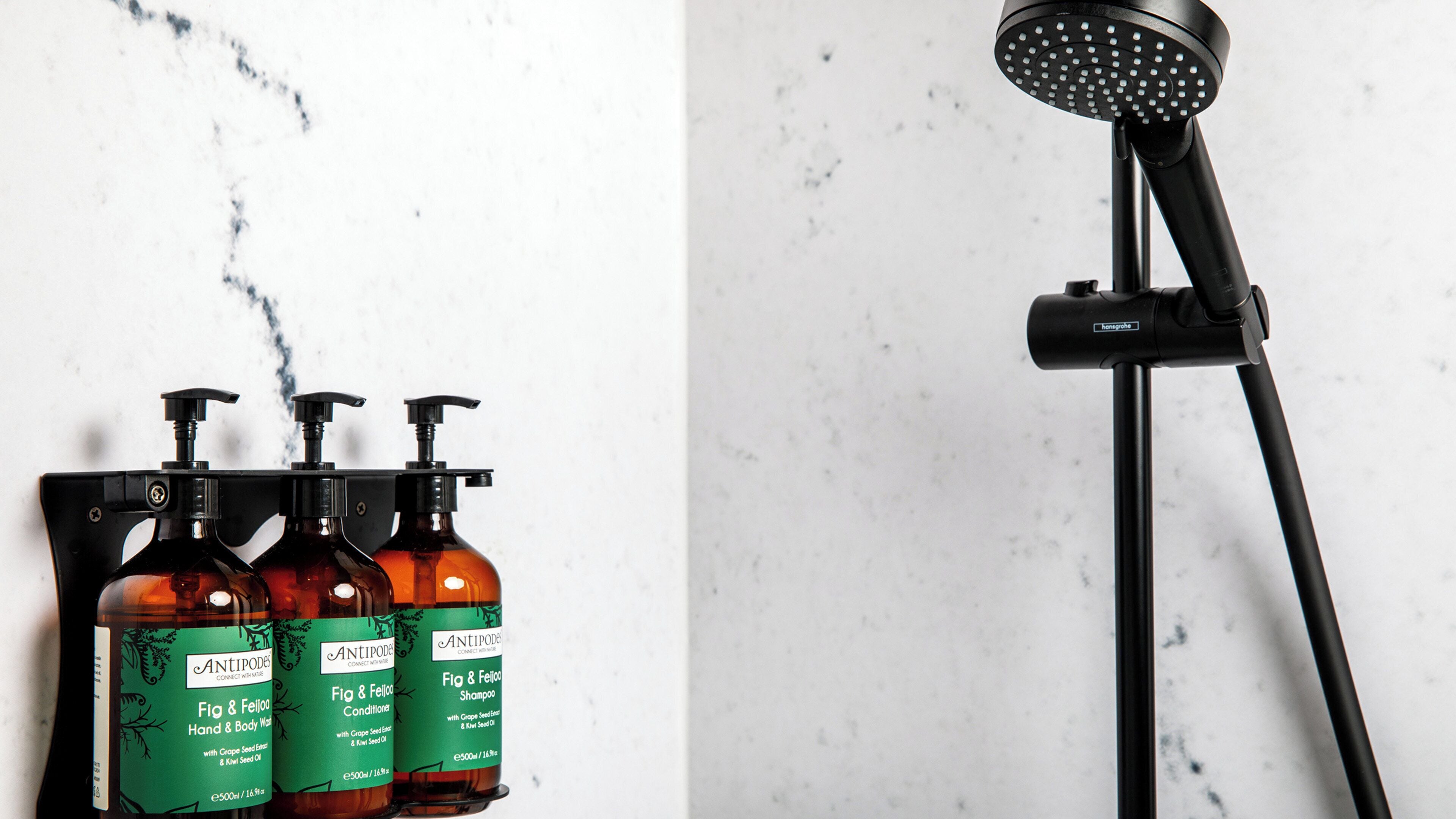 combined shower/bathtub, free toiletries, hair dryer, bathrobes