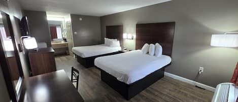 Double Room, 2 Double Beds | Iron/ironing board, cribs/infant beds, rollaway beds, free WiFi