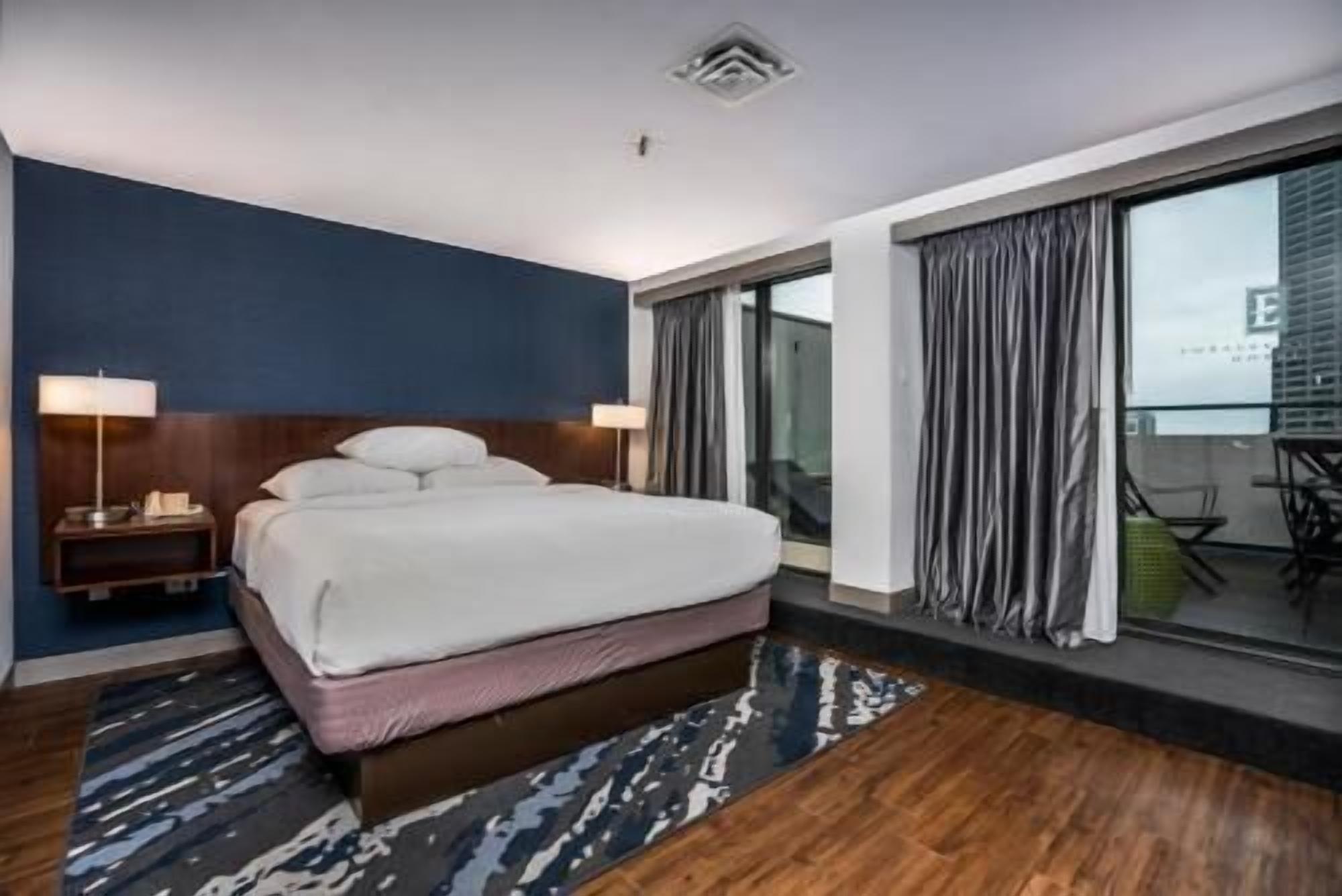 1 bedroom, desk, blackout drapes, iron/ironing board