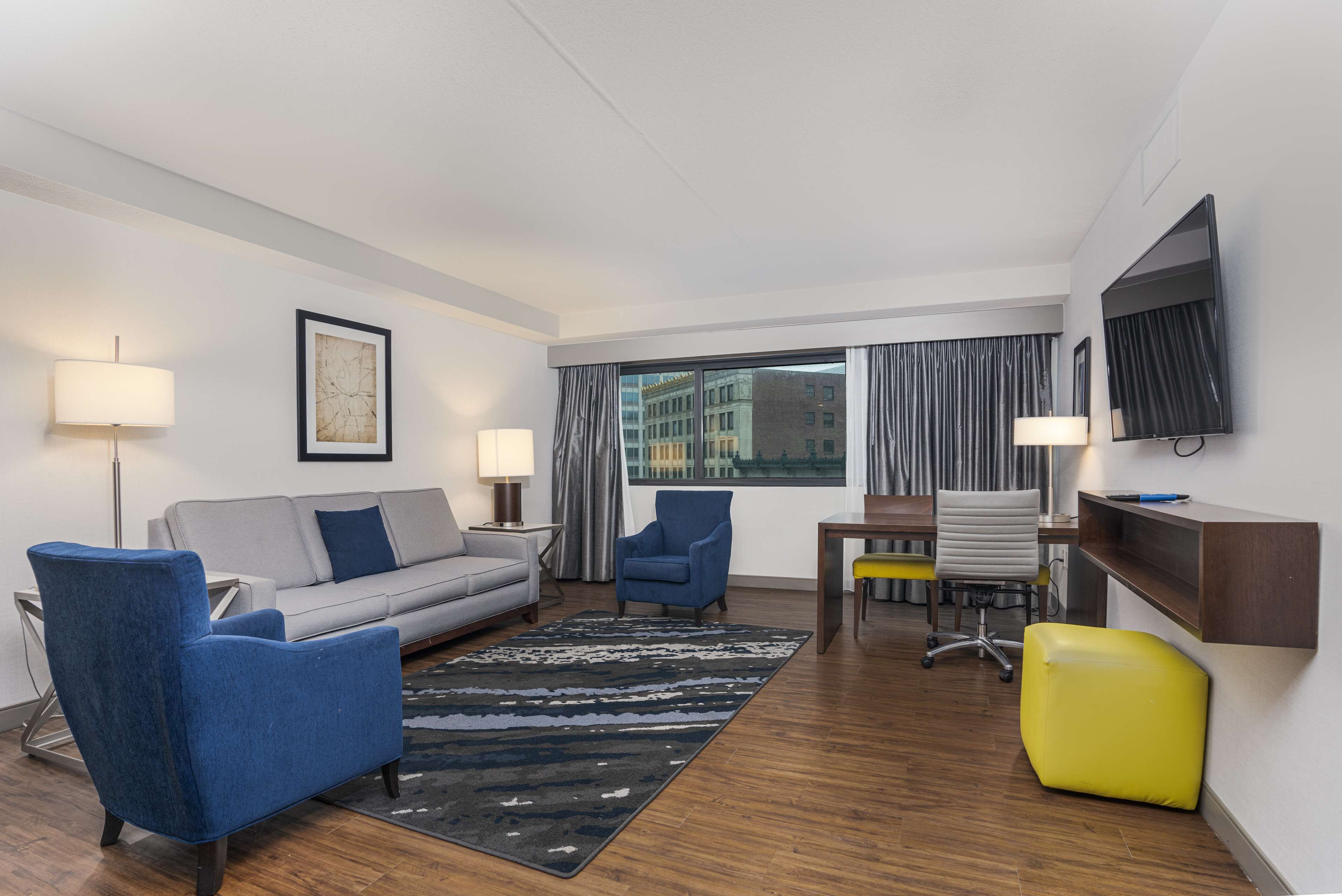 executive two doubles corner suite | living area | lcd tv, pay films, mp3 dock