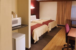 Basic Room, 2 Queen Beds, Non Smoking | Desk, blackout curtains, iron/ironing board, rollaway beds