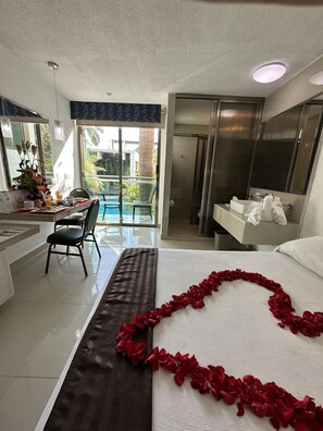 Premium Room, 2 Double Beds, Non Smoking, Pool View | Down comforters, desk, iron/ironing board, free WiFi