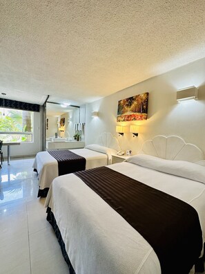 Superior Room, 2 Double Beds, Non Smoking | 1 bedroom, down comforters, desk, iron/ironing board
