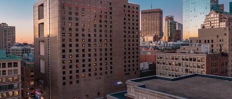 A multi-story building with a prominent sign reading 'HYATT REGENCY' at the top.