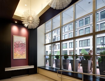 Hotel entrance and lobby at Hyatt Regency Boston