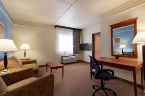 Individually furnished, desk, laptop workspace, blackout curtains