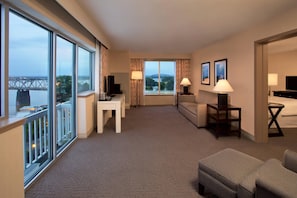 Executive Suite, 1 King Bed with Sofa bed, River View | Living area | LCD TV, pay films