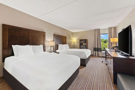 Room, 2 Queen Beds, Non Smoking | Desk, iron/ironing board, free WiFi, bed sheets