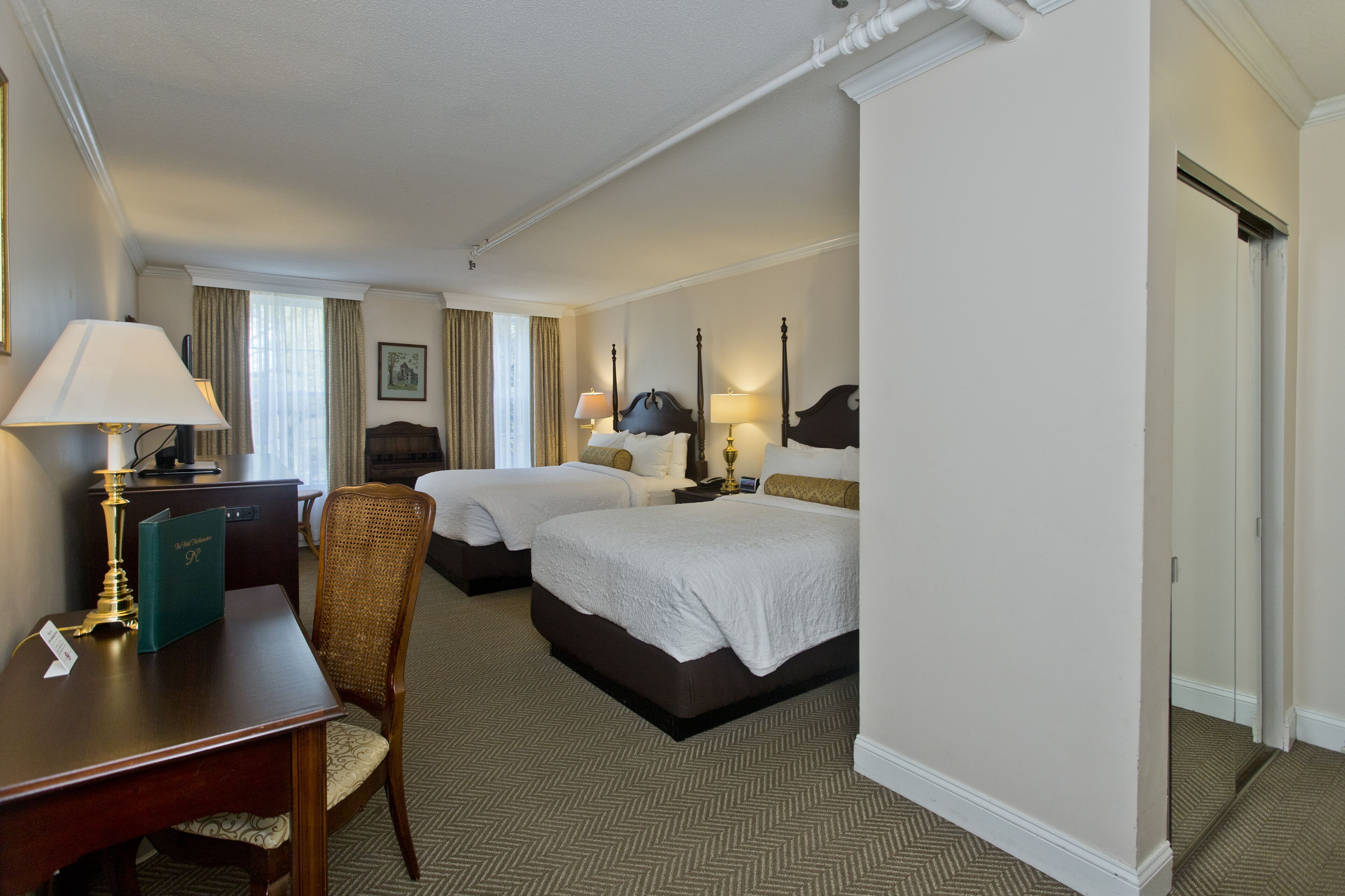 room, 2 double beds | hypo-allergenic bedding, in-room safe, desk, laptop workspace