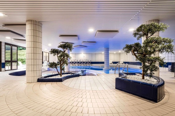 Indoor pool, open 8:00 AM to 9:00 PM, sun loungers