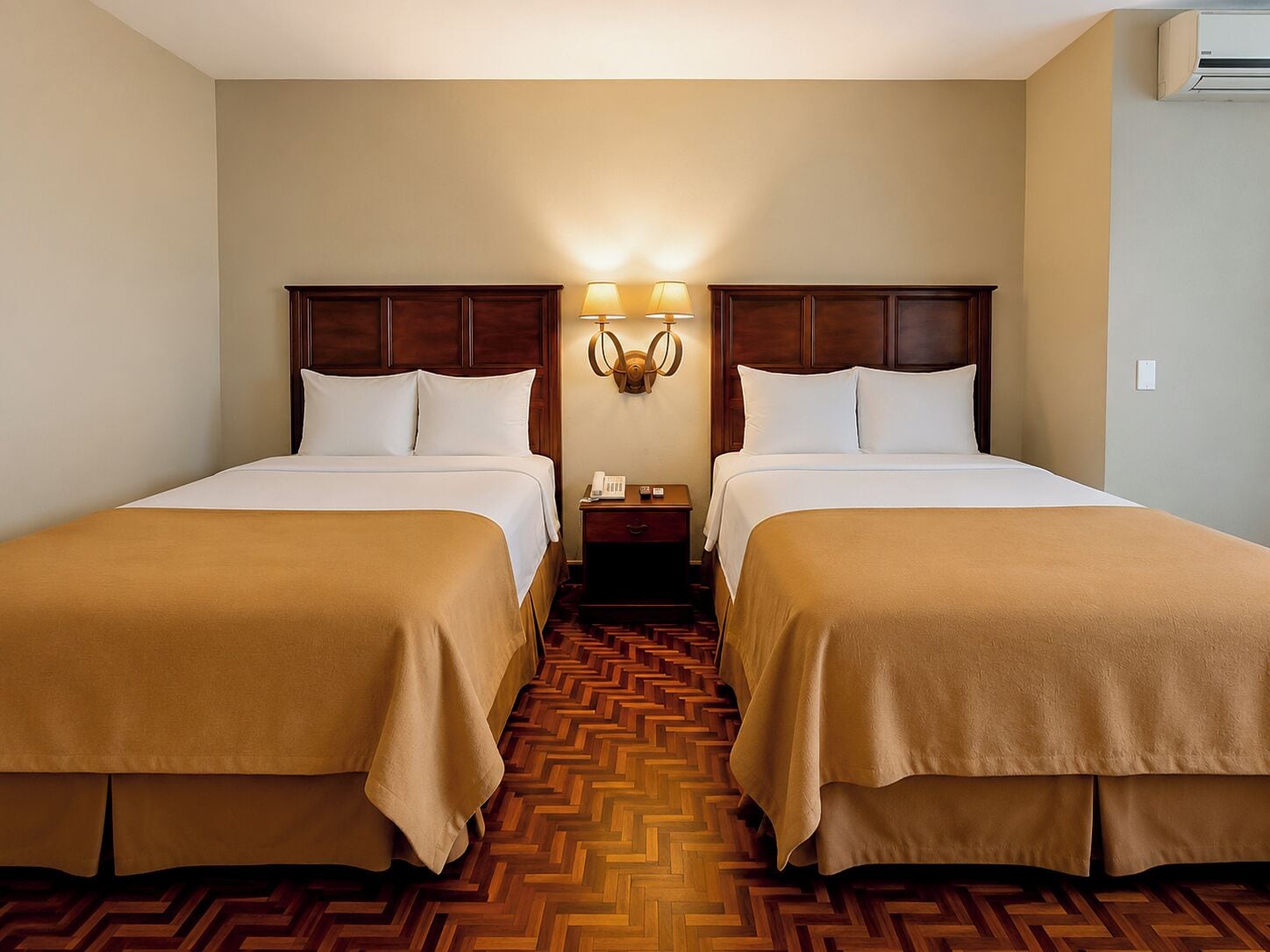 Hypo-allergenic bedding, desk, blackout drapes, soundproofing