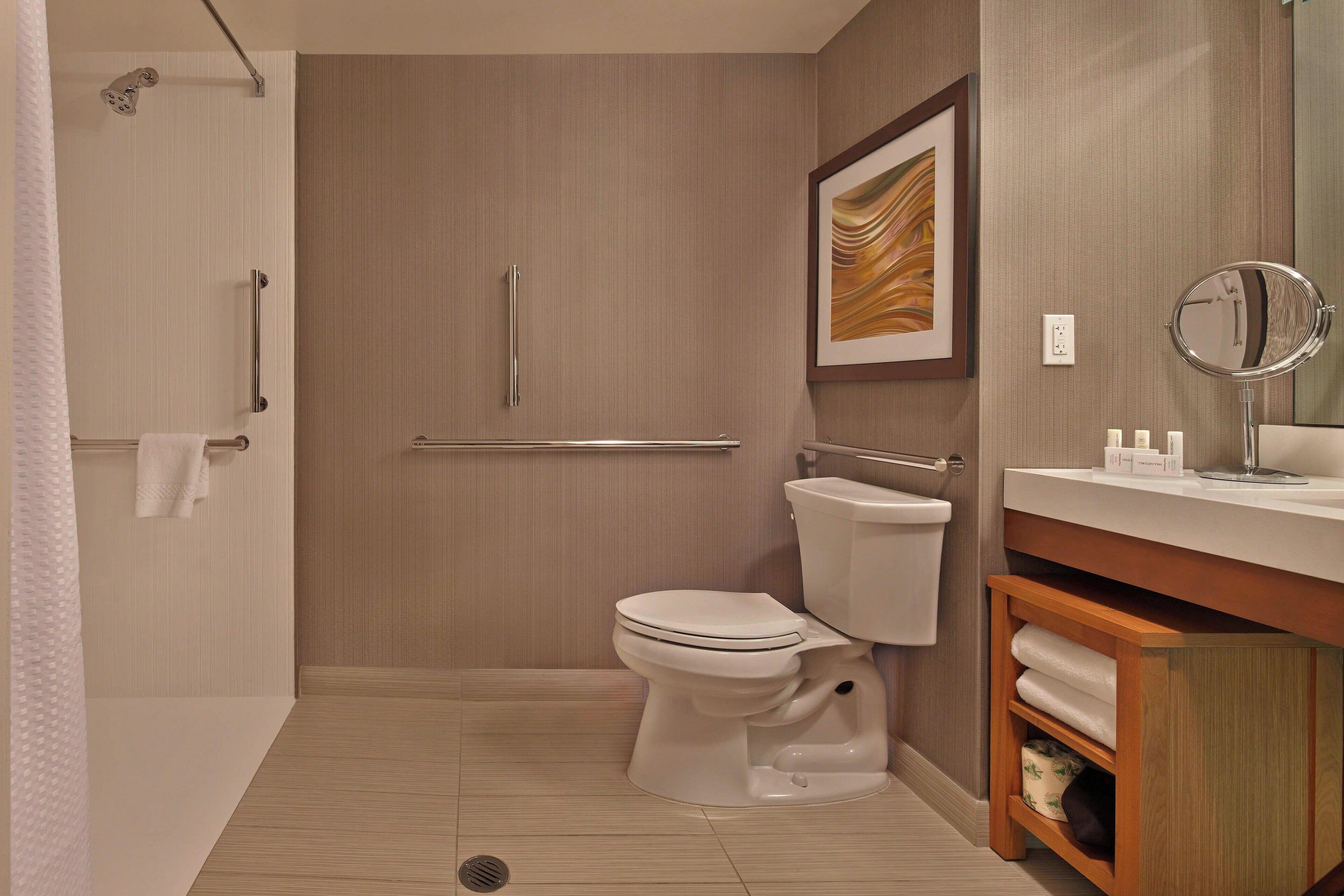 free toiletries, hair dryer, towels, soap