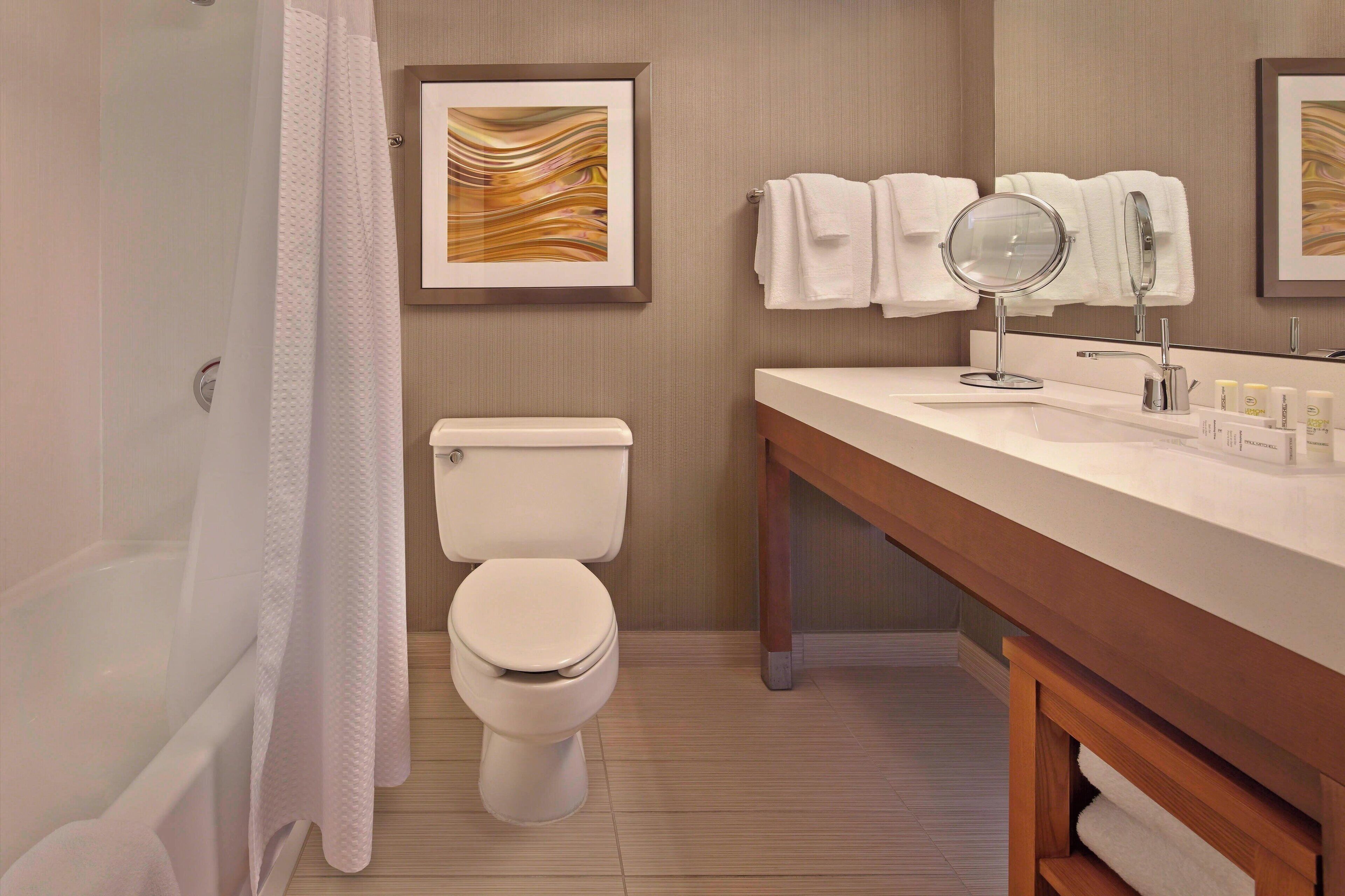 free toiletries, hair dryer, towels, soap