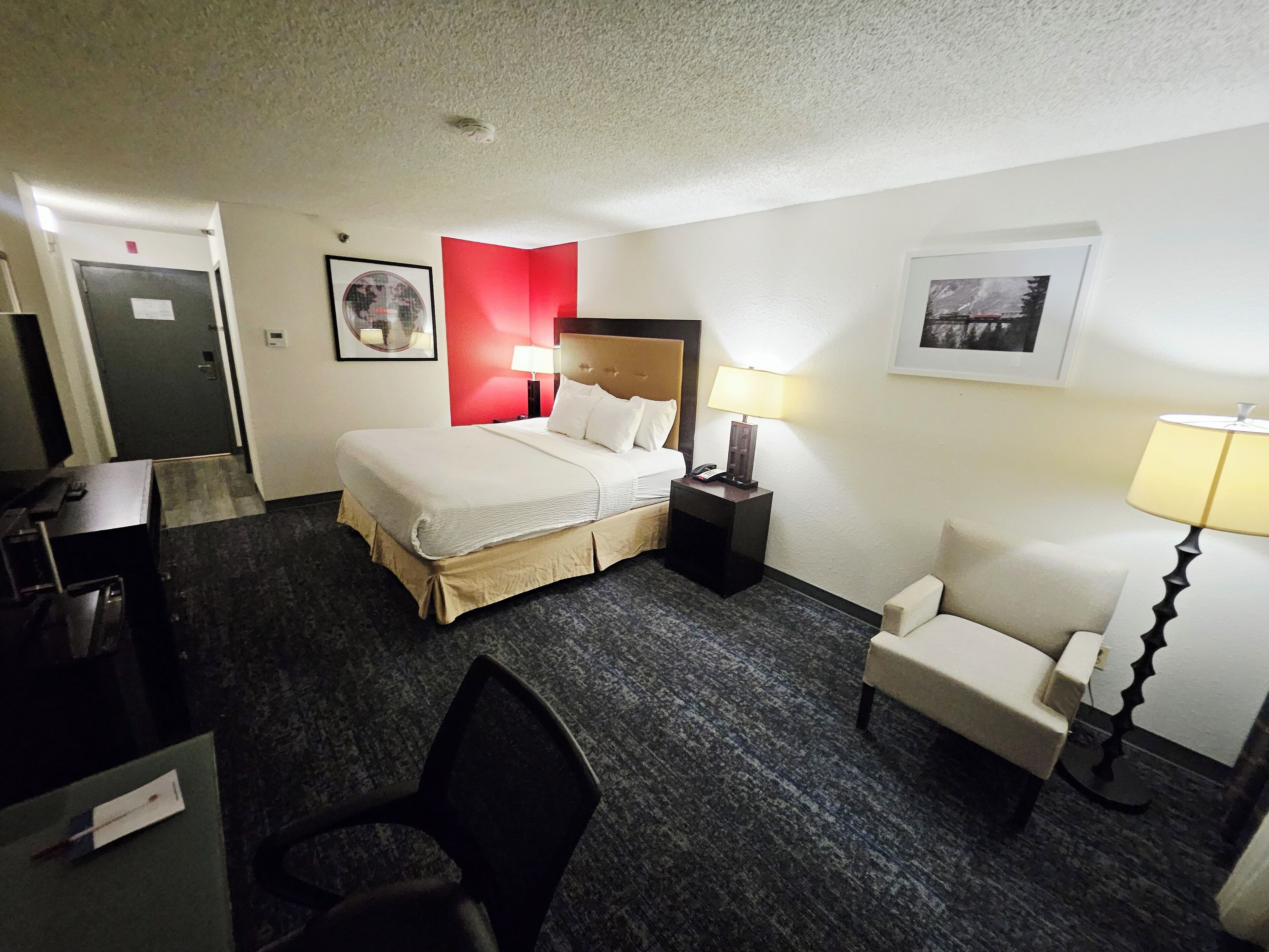 Room, 1 King Bed, Non Smoking | Desk, laptop workspace, blackout drapes, iron/ironing board