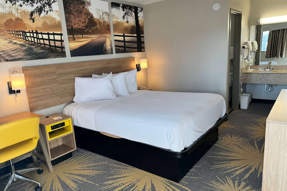 Room, 1 Queen Bed, Non Smoking | Desk, blackout curtains, iron/ironing board, free WiFi