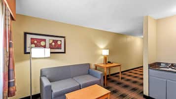 Hypo-allergenic bedding, desk, blackout curtains, soundproofing
