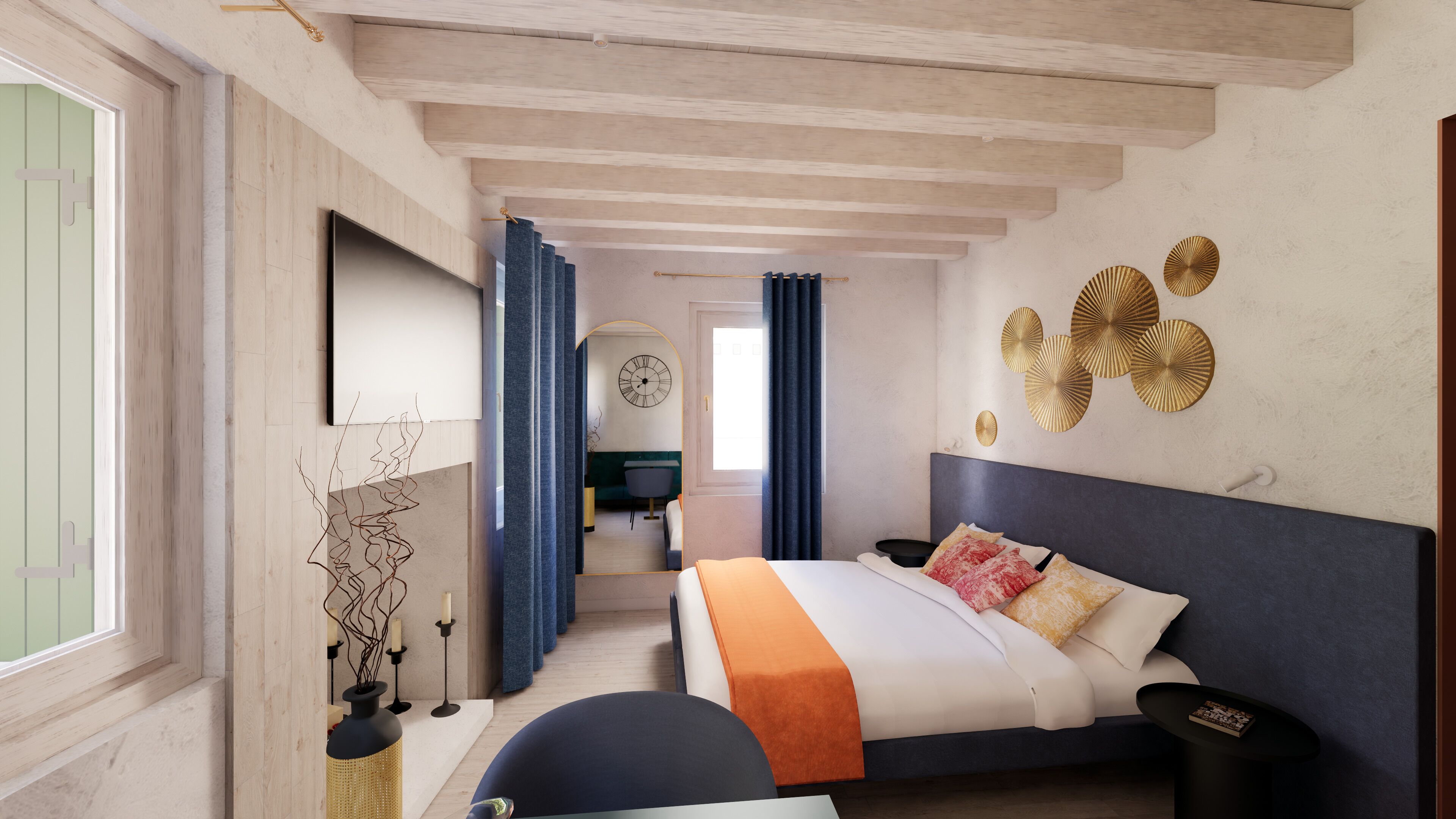 Down comforters, memory foam beds, minibar, in-room safe