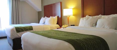 Standard Room, 2 Queen Beds, Non Smoking | Premium bedding, individually furnished, desk, laptop workspace