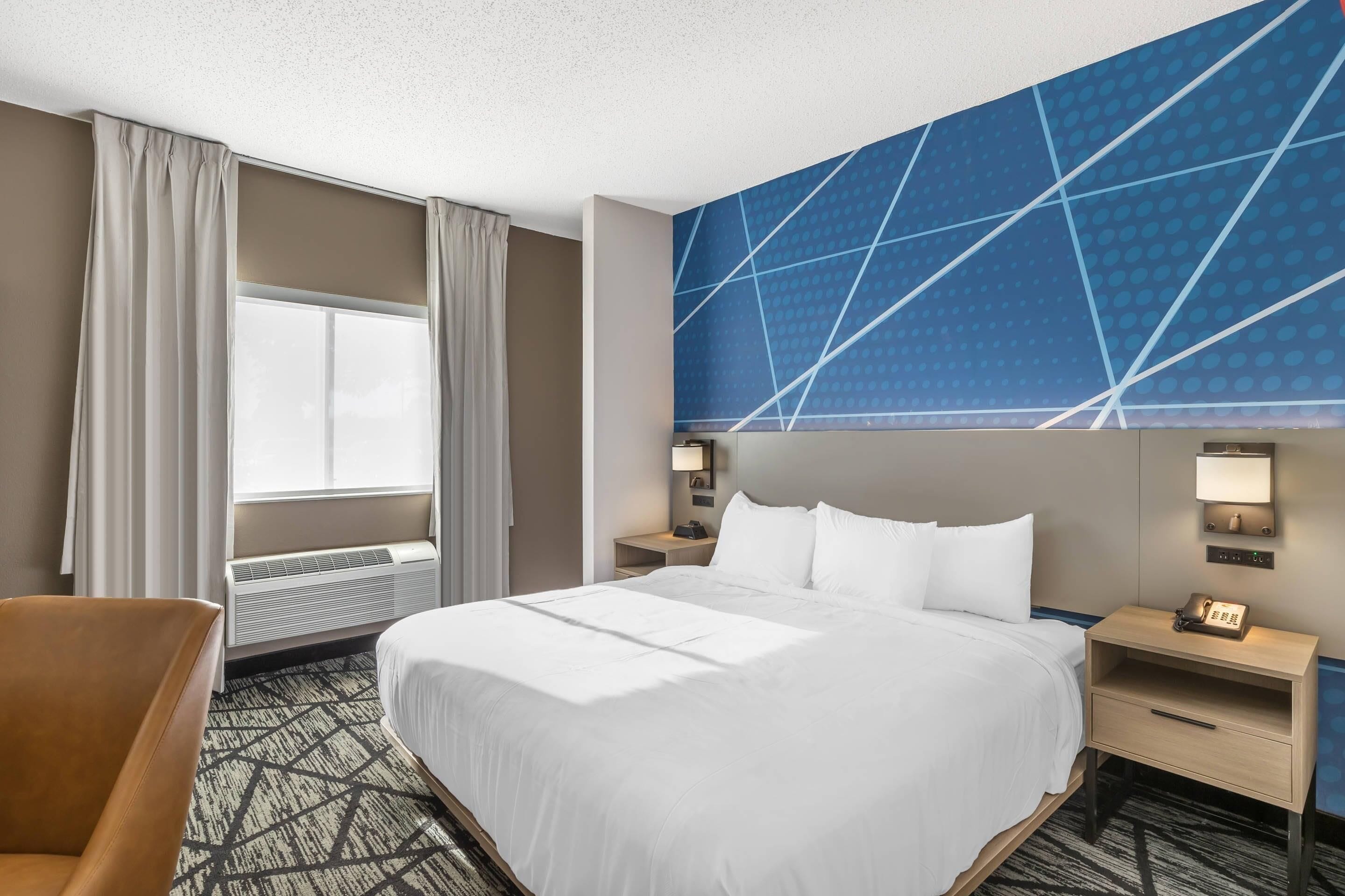 룸, 킹사이즈침대 1개, 장애인 지원, 금연 | 고급 침구, 오리/거위털 이불, 책상, 암막 커튼