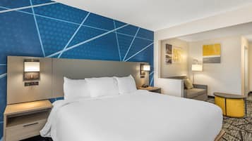Premium bedding, down duvets, desk, blackout curtains