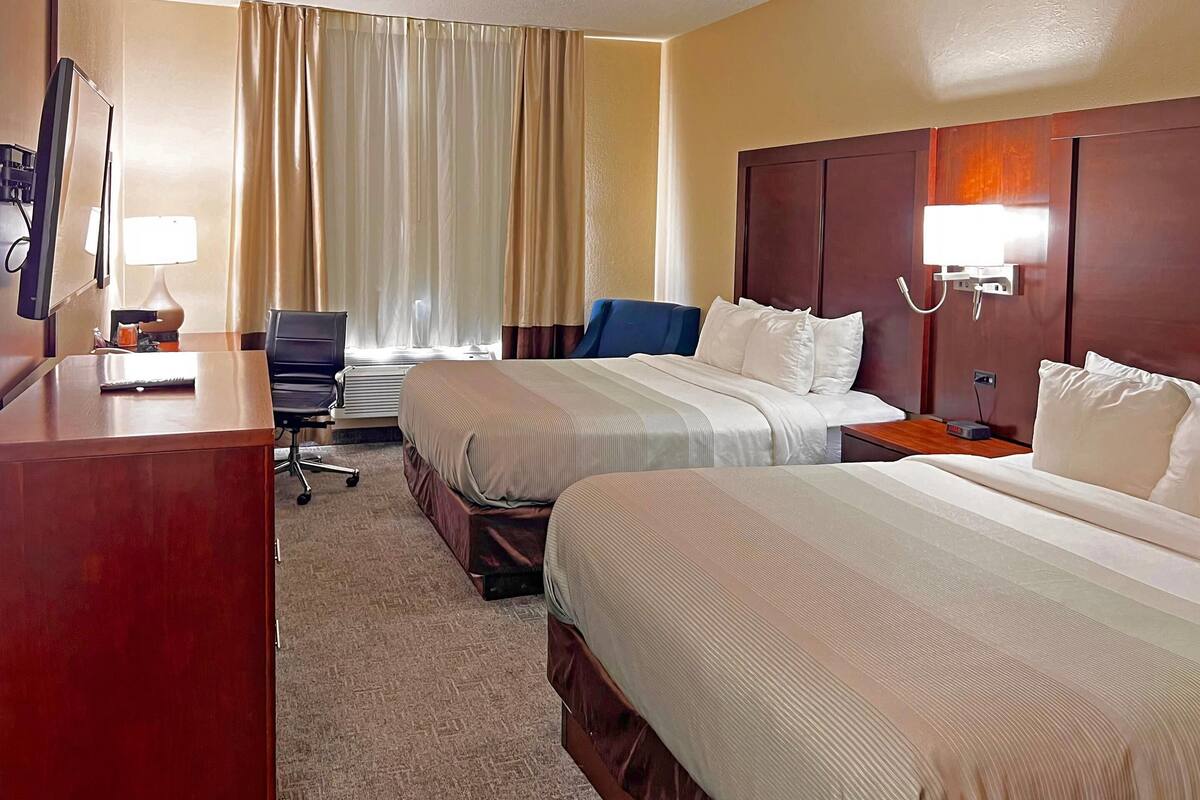Standard Room, 2 Queen Beds, Non Smoking | Premium bedding, pillow-top beds, in-room safe, desk