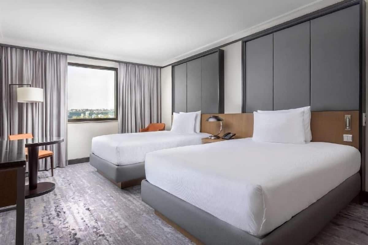 In-room safe, laptop workspace, blackout curtains, soundproofing