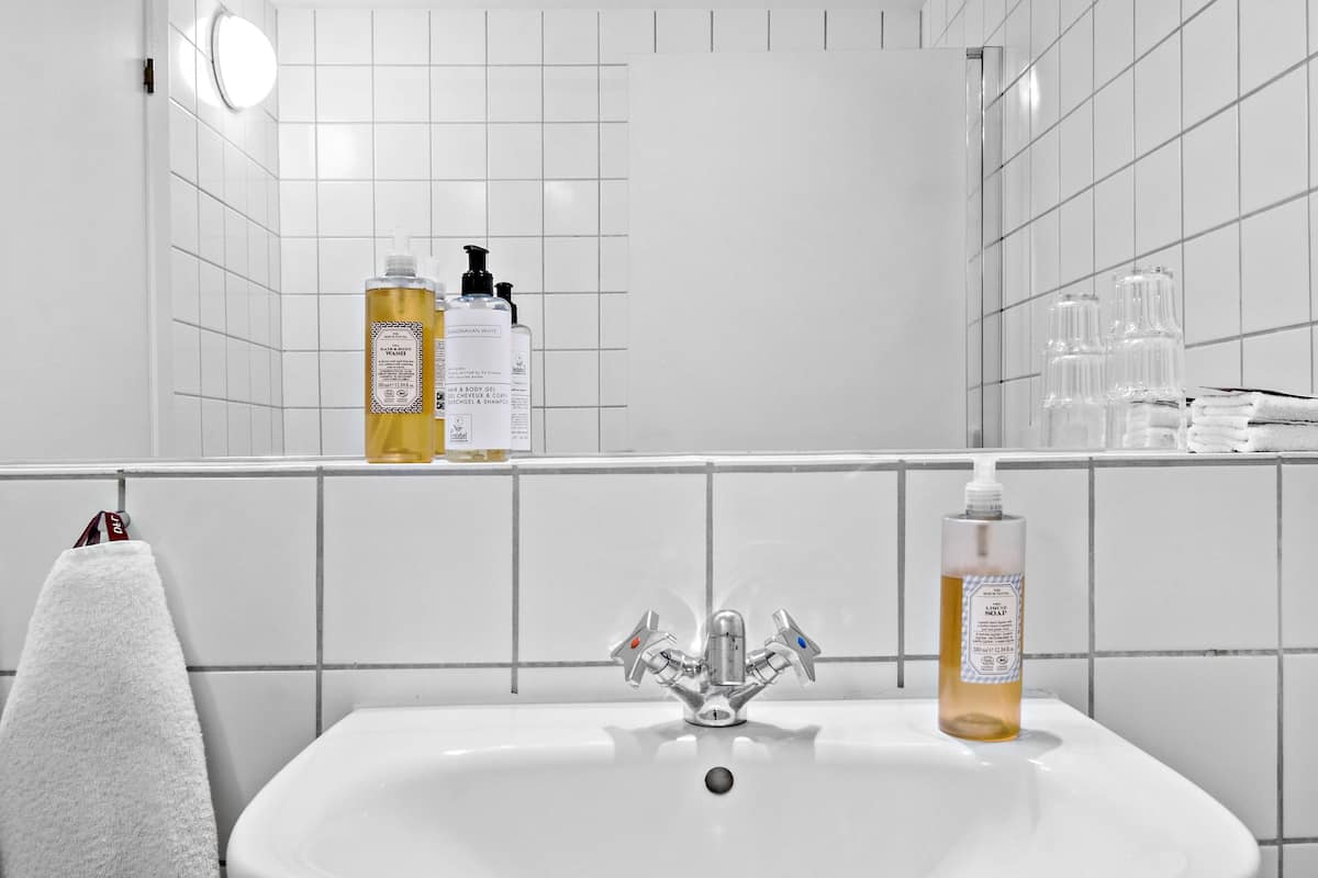 free toiletries, hair dryer, towels