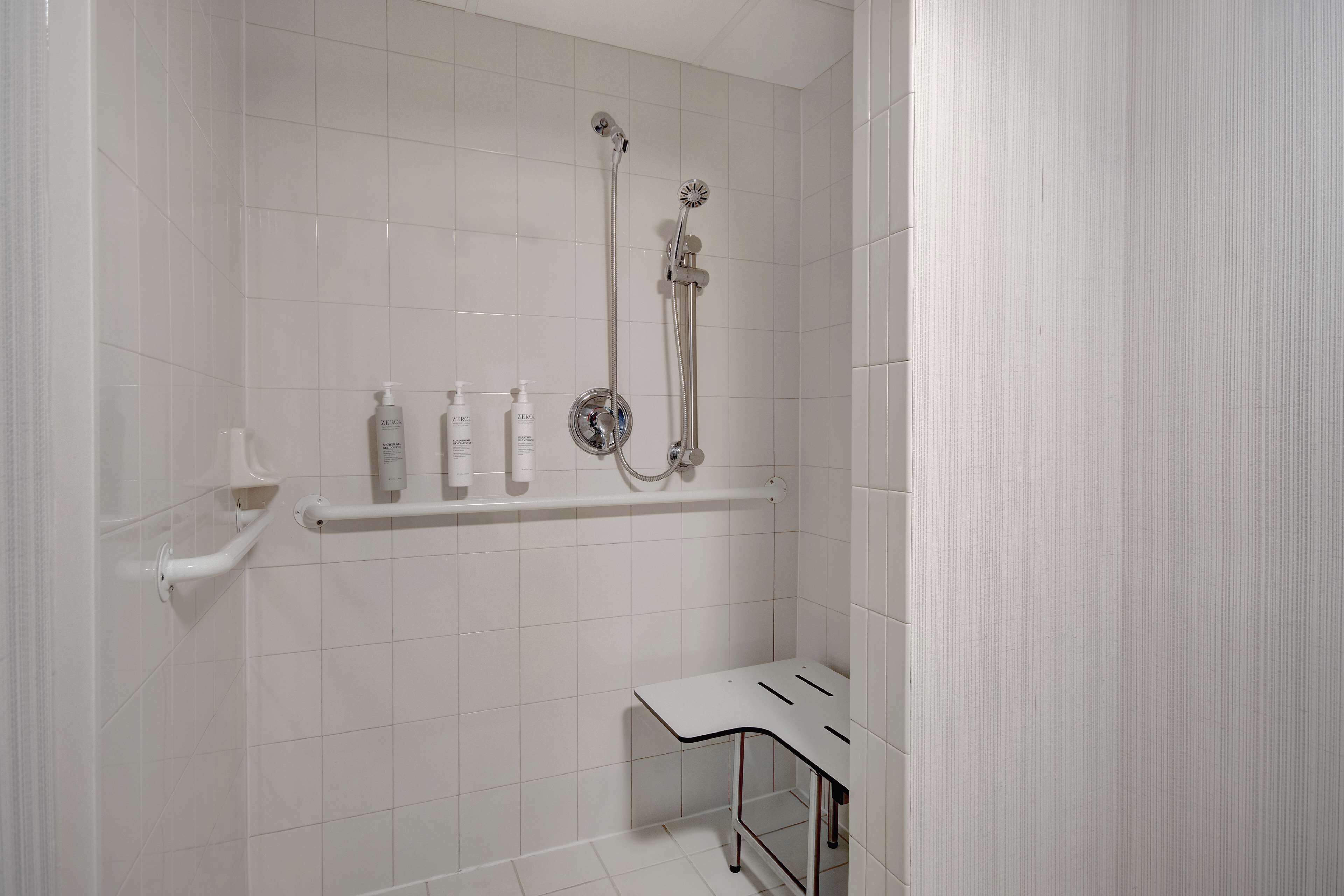 room, 1 king bed, accessible (roll-in shower) | bathroom shower