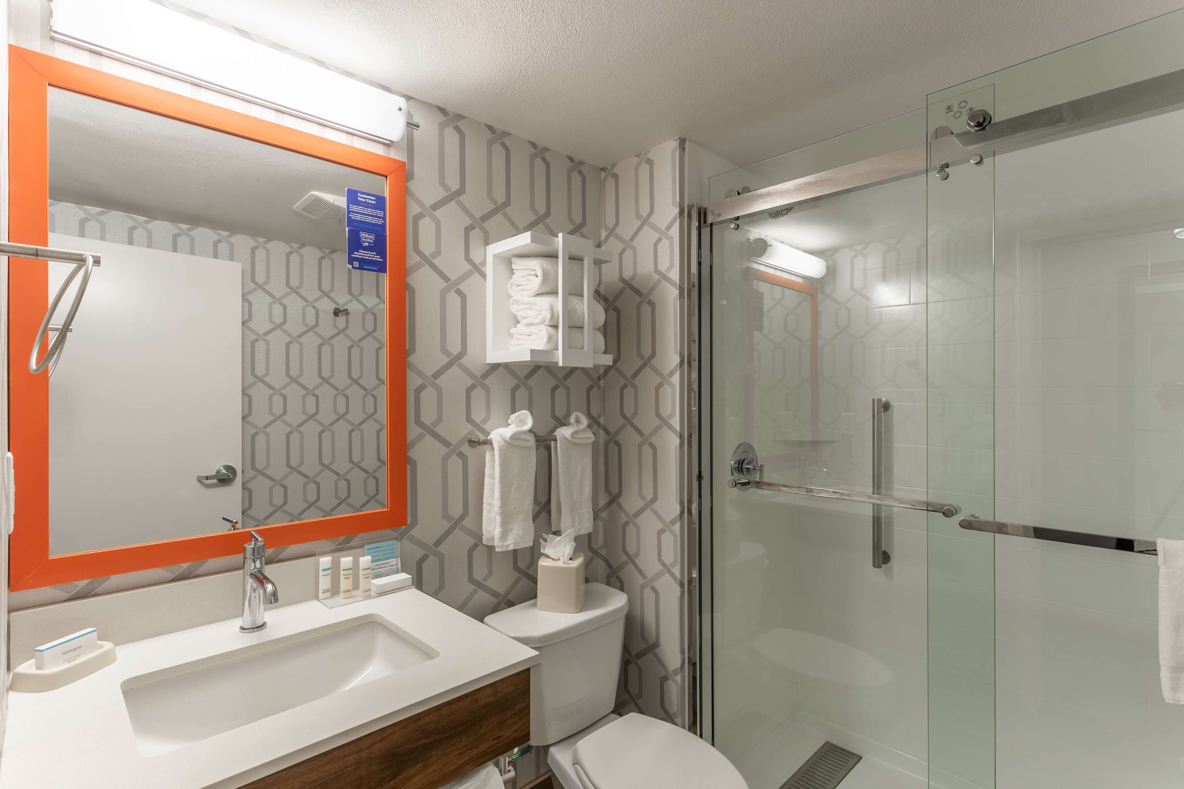 free toiletries, hair dryer, towels