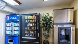 A vending machine area with a Pepsi machine, a snack vending machine, and an ice dispenser. - Red Roof Inn PLUS+ Columbus - Dublin  (Dublin)