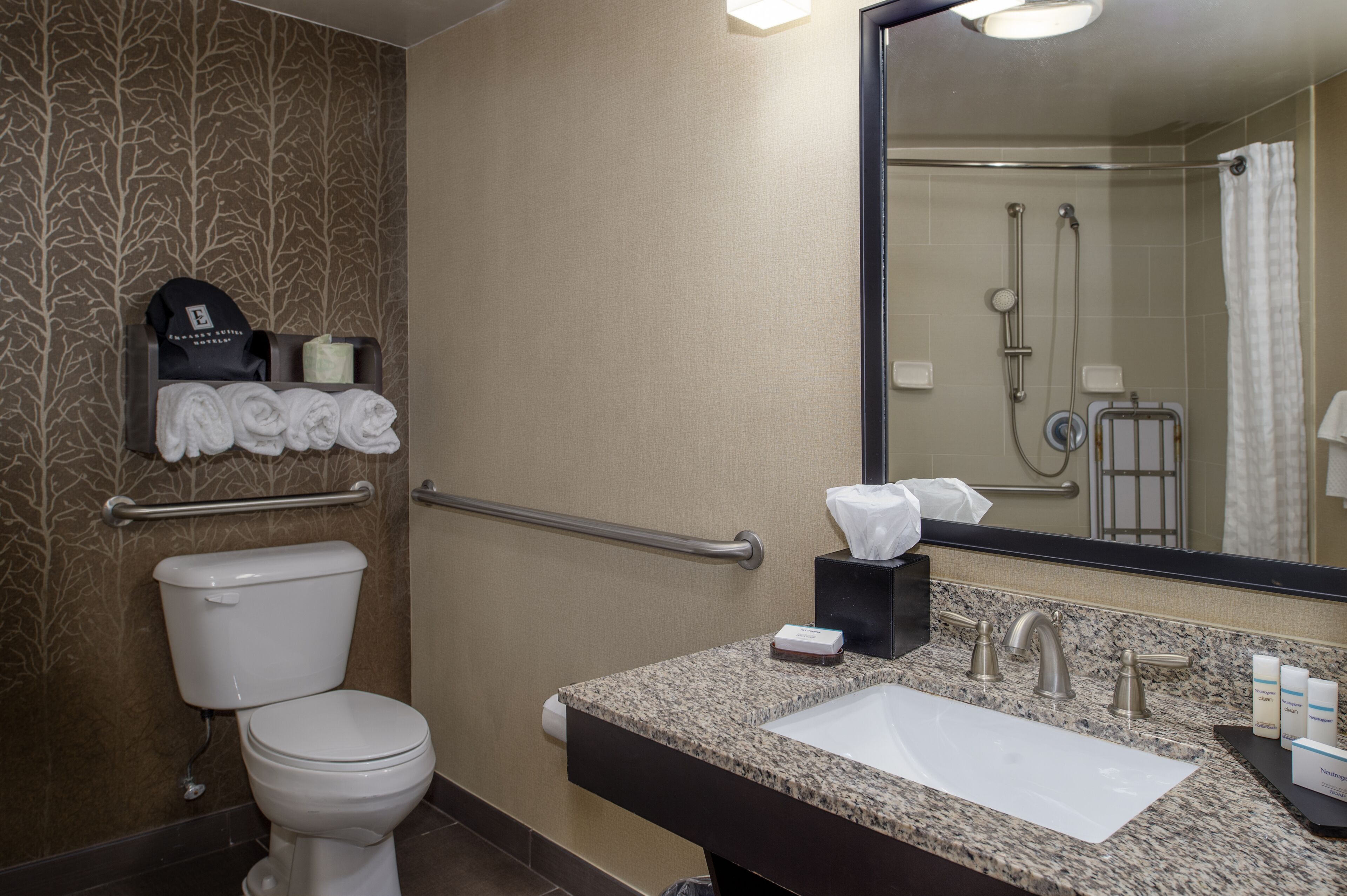 free toiletries, hair dryer, towels