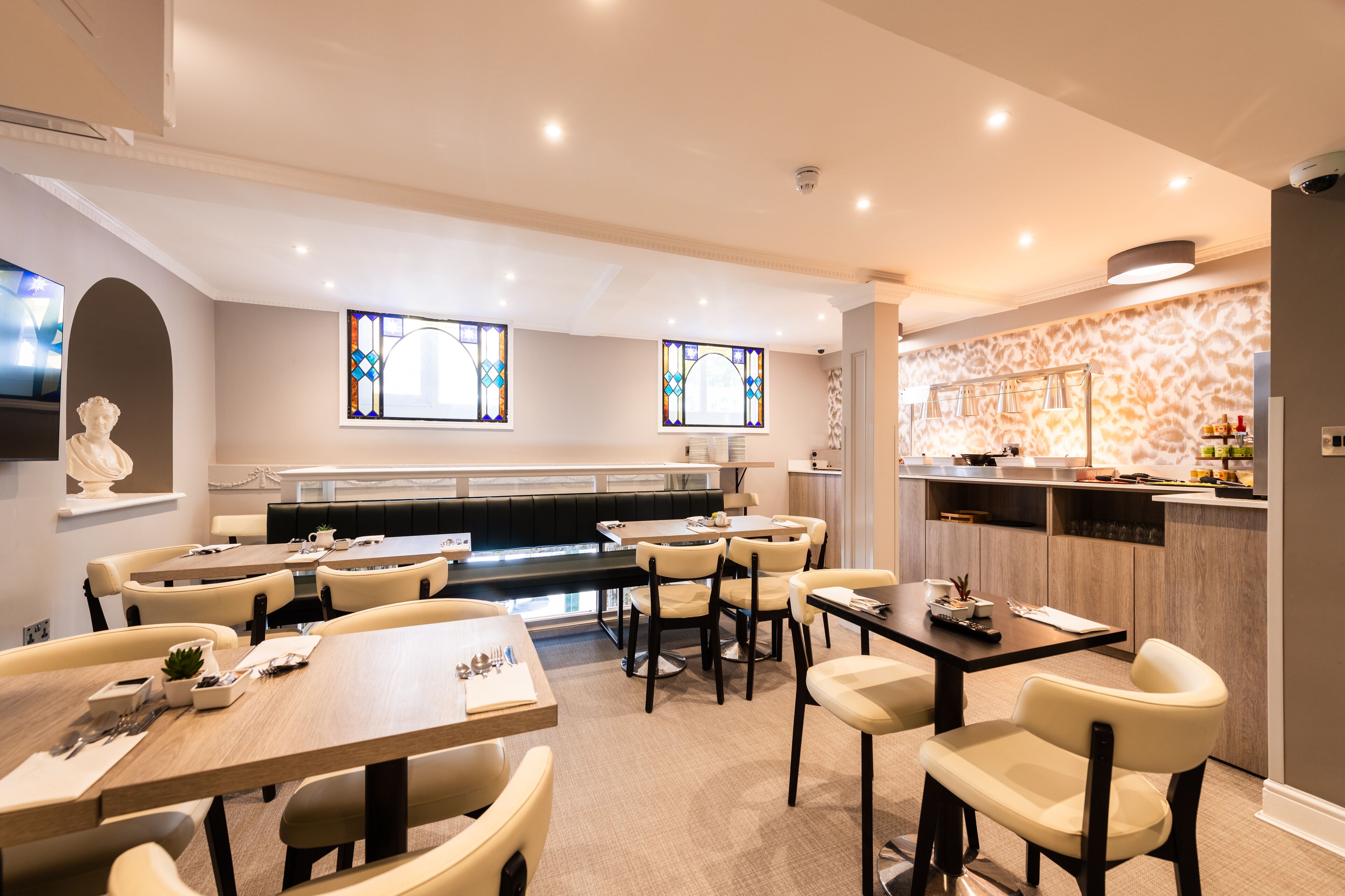 daily buffet breakfast (gbp 9.95 per person)