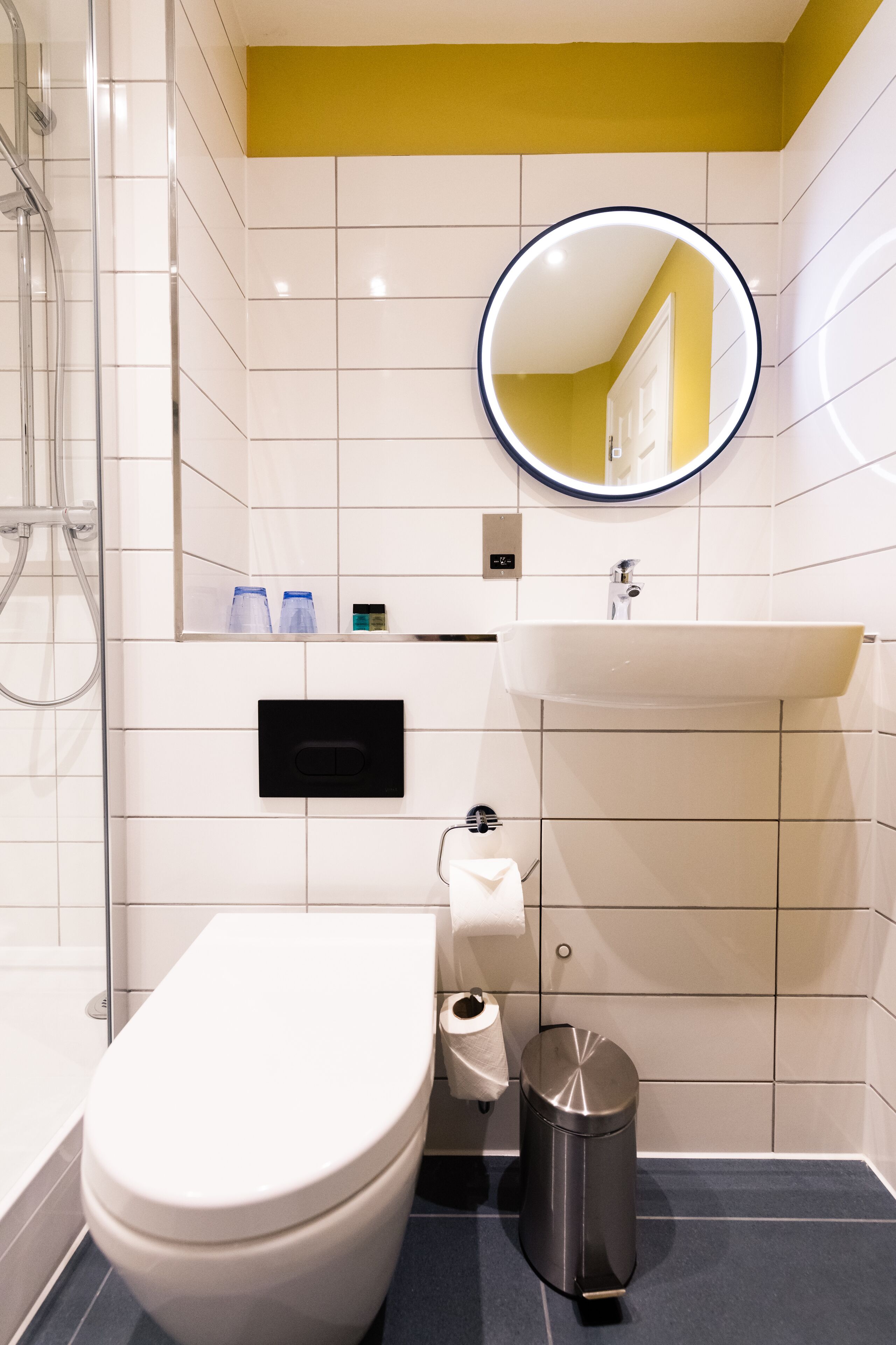 small double | bathroom | shower, rainfall showerhead, free toiletries, hair dryer