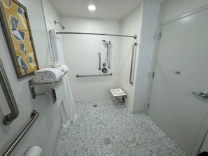 Suite, 1 King Bed, Accessible, Non Smoking | Bathroom | Free toiletries, hair dryer, towels