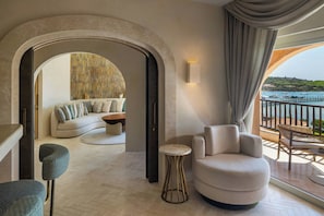 Suite, Multiple Beds, Bay View (Harrods Suite) | Living room | 42-inch LCD TV with satellite channels, TV, DVD player - Cala di Volpe, a Luxury Collection Hotel, Costa Smeralda (Arzachena)