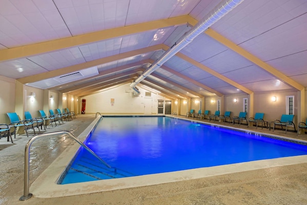 Indoor pool, sun loungers